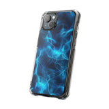 Blue Electric Flame Magnetic Clear Phone Case