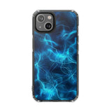 Blue Electric Flame Magnetic Clear Phone Case