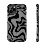 Grey Retro Swirl Tough Phone Cases