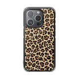 Leopard Print Magnetic Clear Phone Case — Impact-Resistant Transparent Case