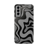 Grey Retro Swirl Tough Phone Cases