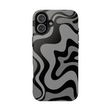 Grey Retro Swirl Tough Phone Cases
