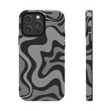 Grey Retro Swirl Tough Phone Cases