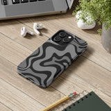 Grey Retro Swirl Tough Phone Cases