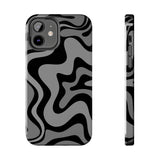 Grey Retro Swirl Tough Phone Cases