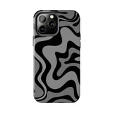 Grey Retro Swirl Tough Phone Cases