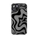 Grey Retro Swirl Tough Phone Cases