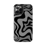 Grey Retro Swirl Tough Phone Cases
