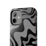 Grey Retro Swirl Tough Phone Cases