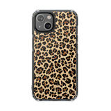 Leopard Print Magnetic Clear Phone Case — Impact-Resistant Transparent Case