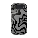 Grey Retro Swirl Tough Phone Cases