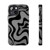 Grey Retro Swirl Tough Phone Cases