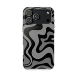 Grey Retro Swirl Tough Phone Cases