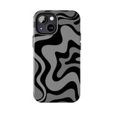 Grey Retro Swirl Tough Phone Cases