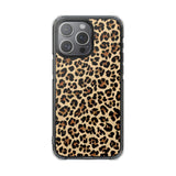 Leopard Print Magnetic Clear Phone Case — Impact-Resistant Transparent Case