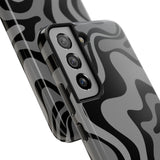 Grey Retro Swirl Tough Phone Cases