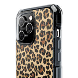 Leopard Print Magnetic Clear Phone Case — Impact-Resistant Transparent Case