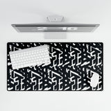 Monochrome Geometric Desk Mat — Black & White Modern Mousepad