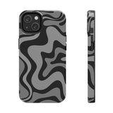 Grey Retro Swirl Tough Phone Cases