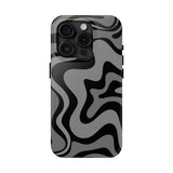 Grey Retro Swirl Tough Phone Cases
