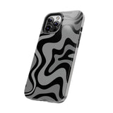 Grey Retro Swirl Tough Phone Cases