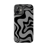 Grey Retro Swirl Tough Phone Cases