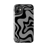 Grey Retro Swirl Tough Phone Cases