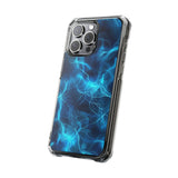 Blue Electric Flame Magnetic Clear Phone Case
