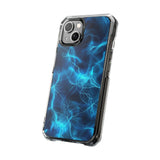 Blue Electric Flame Magnetic Clear Phone Case