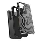 Grey Retro Swirl Tough Phone Cases