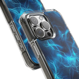 Blue Electric Flame Magnetic Clear Phone Case