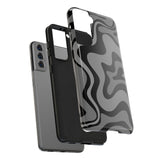 Grey Retro Swirl Tough Phone Cases