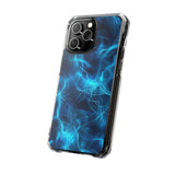 Blue Electric Flame Magnetic Clear Phone Case