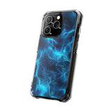Blue Electric Flame Magnetic Clear Phone Case