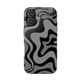 Grey Retro Swirl Tough Phone Cases