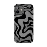 Grey Retro Swirl Tough Phone Cases
