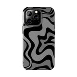 Grey Retro Swirl Tough Phone Cases