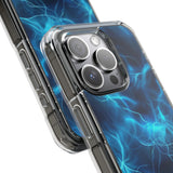 Blue Electric Flame Magnetic Clear Phone Case