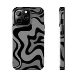 Grey Retro Swirl Tough Phone Cases
