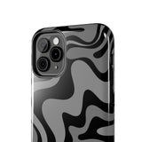 Grey Retro Swirl Tough Phone Cases