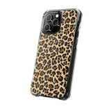 Leopard Print Magnetic Clear Phone Case — Impact-Resistant Transparent Case