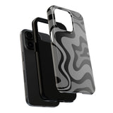 Grey Retro Swirl Tough Phone Cases
