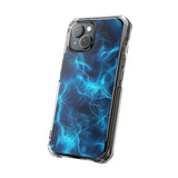 Blue Electric Flame Magnetic Clear Phone Case