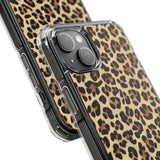 Leopard Print Magnetic Clear Phone Case — Impact-Resistant Transparent Case