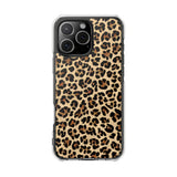Leopard Print Magnetic Clear Phone Case — Impact-Resistant Transparent Case