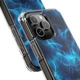 Blue Electric Flame Magnetic Clear Phone Case