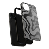 Grey Retro Swirl Tough Phone Cases