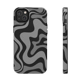 Grey Retro Swirl Tough Phone Cases