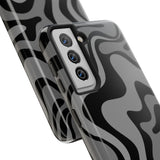 Grey Retro Swirl Tough Phone Cases