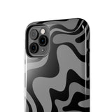Grey Retro Swirl Tough Phone Cases